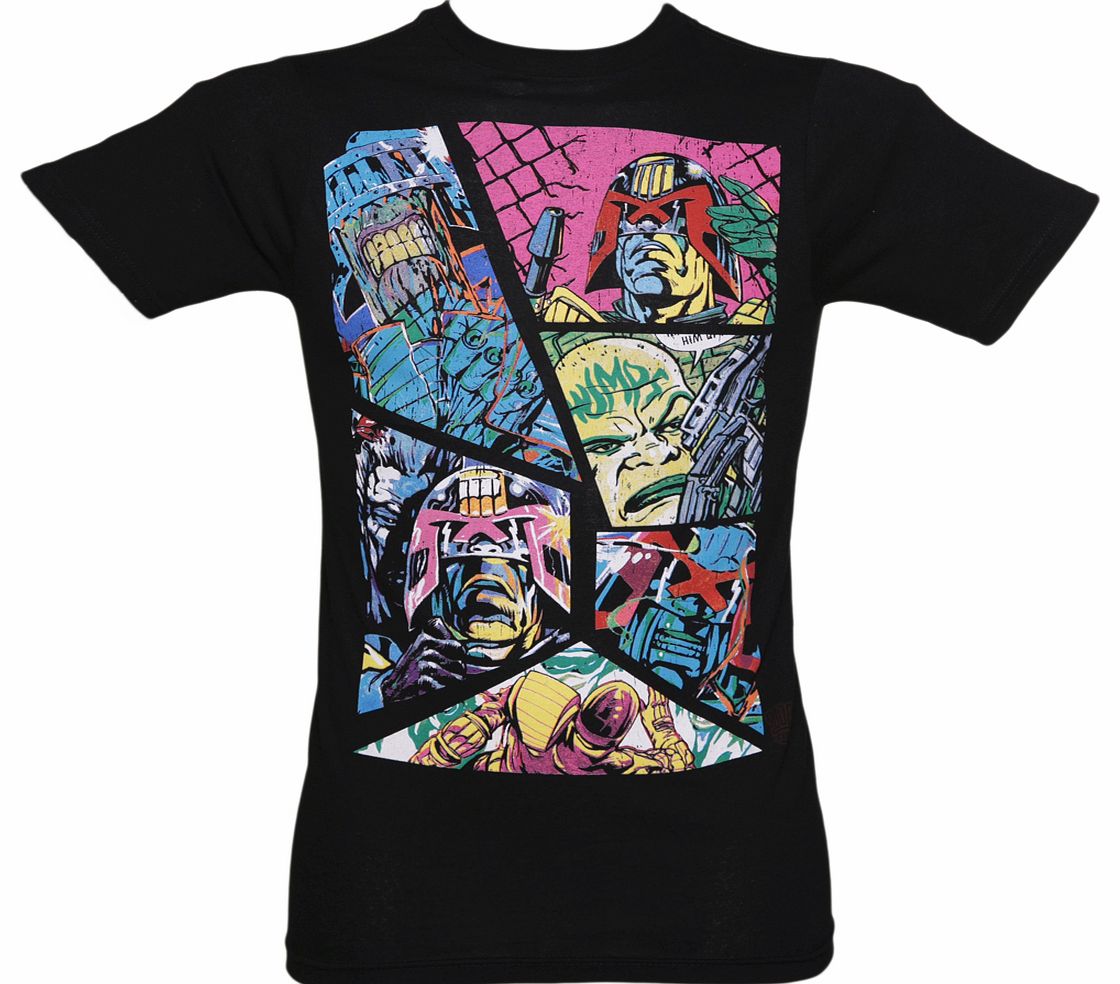 Mens Judge Dredd 2000 AD Neon Panel T-Shirt