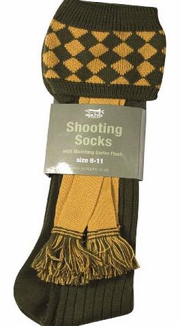 Jack Pyke Hunting Shooting socks in Olive Green with Matching Garter Flash by Jack Pyke