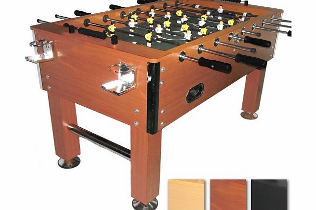 Jago TF08mahagoni-C Football Soccer Table Football Mahogany ca. 70 kg - 16mm massive steel poles - 4 Beverage holders 