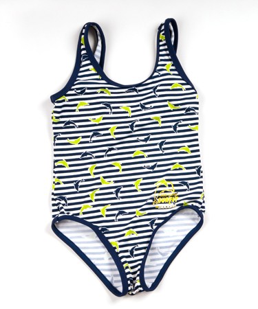 Navy Dolphin Stripe Swimsuit