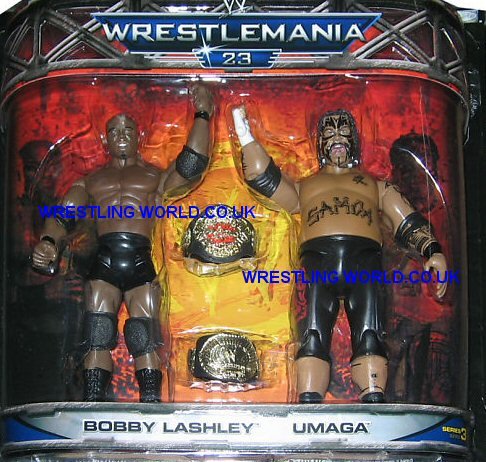 Jakks WWE ROAD TO WRESTLEMANIA 23 UMAGA AND BOBBY LASHLEY WRESTLING FIGURES