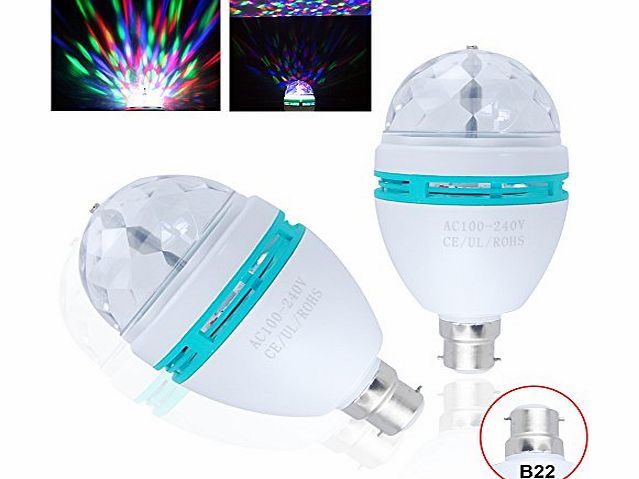 Jambo Magic B22 Auto 3W RGB Rotating LED Mini Party Dance Light Lamp Bulb Club Bar KTV Carnival
