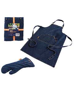 Denim Oven Glove and Apron