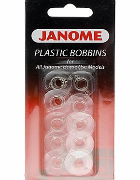 Janome Plastic Bobbins, Pack of 10