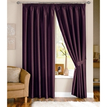 Aubergine Lined Curtains 117x137cm