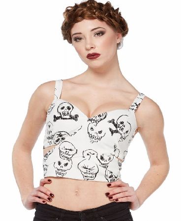 Jawbreaker Sketchy Business Crop Top `TPA1710 White