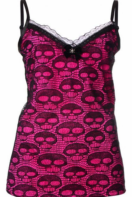 Jawbreaker Skull Mesh Overlay Top TPA1562