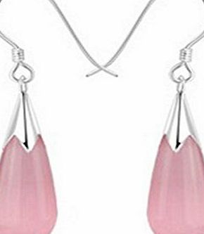Jaylinna Platinum Plated Drops Earrings Elegant Stud for Women Girl(Pink)