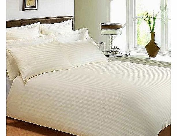 JC Textiles Single Luxury Egyptian Cotton Duvet Cover Set Cream (300 Thread Count)