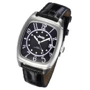 Jeep tank black dial date black strap watch