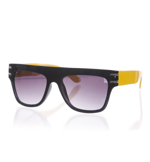 Black And Yellow Zac Retro Chunky Wayfarer