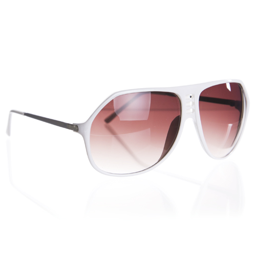 White Retro Plastic Sam Aviators from Jeepers