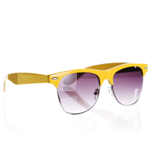 Yellow Retro Half Frame Robin Wayfarer