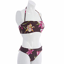 Jeff Banks Beach Brown flower print bikini pants