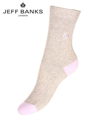 Jeff Banks Ladies 2 Pair Jeff Banks Rennes Socks Grey