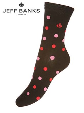 Jeff Banks Ladies 2 Pair Jeff Banks Saintes Socks Black