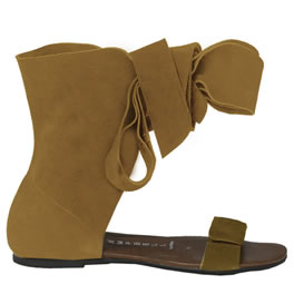 Tan Suede Acropolis Wrap Sandals