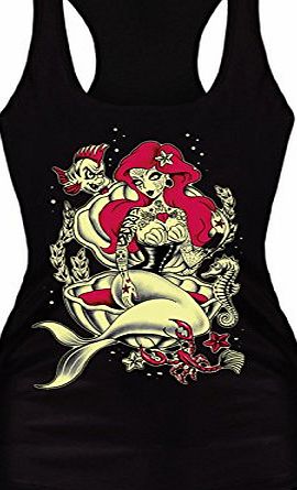 Jelinda Punk Womens Print Gothic Stretchy Tight Sleeveless T Shirt Vest Tank Tops