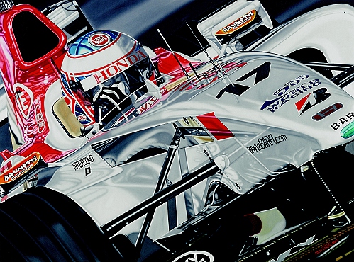 Jenson Button Colin Carter - In The Running - Jenson Button 2003 B.A.R./Honda Ltd Ed 500 Shipped in protective tub