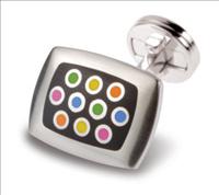 064/E Muti Coloured Tonal Spot Cufflinks