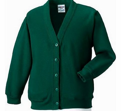 Jerzees Cardigan in Bottle Green Size M