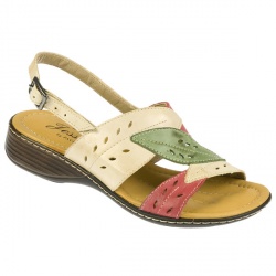 Jessica Female Ella Leather Upper Leather Lining Casual in Beige Multi, Black Multi, WHITE MULTI