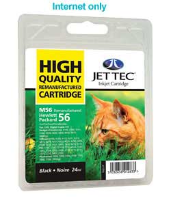 Jet Tec HP56 Remanufactured Black Cartridge