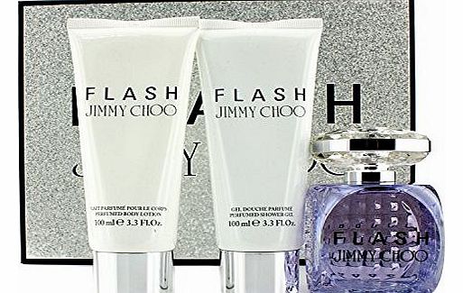 Flash by Jimmy Choo Eau de Parfum Spray 100ml, Body Lotion 100ml & Shower Gel 100ml