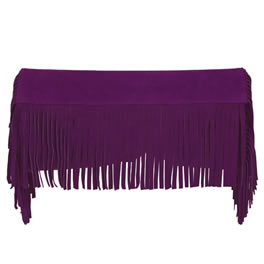 JJ Winters Purple Suede Fringe Clutch Bag - Large