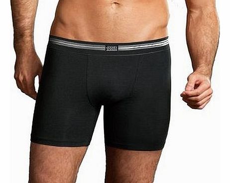 Jockey Mens Jockey Designer Cotton Stretch Boxer Long Trunk Underwear 3pk Black M