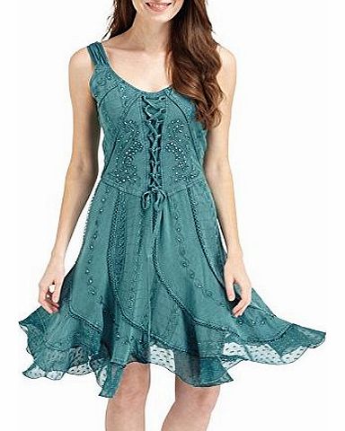 Joe Browns Womens New Effortlessly Elegant Sleeveless Dress Teal (16)