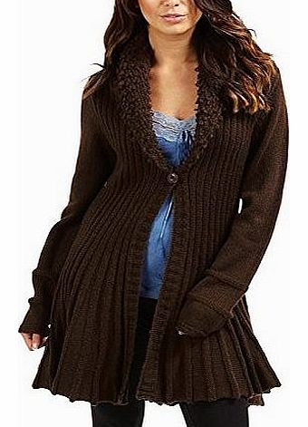 Joe Browns Womens Sensational Shawl Neck Long Sleeved Cardigan Chocolate (16)