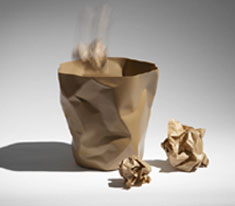 crumpled bin brown