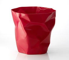 Crumpled bin red