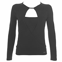 John by John Richmond Black wrap over layered top