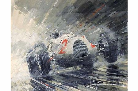 John Ketchell The Great Little Man - Nuvolari - 1939 German GP - High Quality Canvas Print - Gicl&eacute;e C