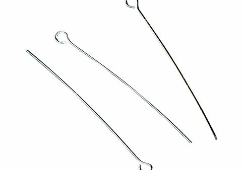 John Lewis 1.5mm Eye Pins, Pack of 100, Silver