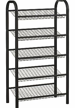 5 Tier Shoe Rack, Black