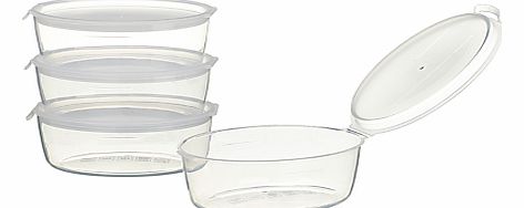 John Lewis Baby Large Freezer Pots, Clear, Set