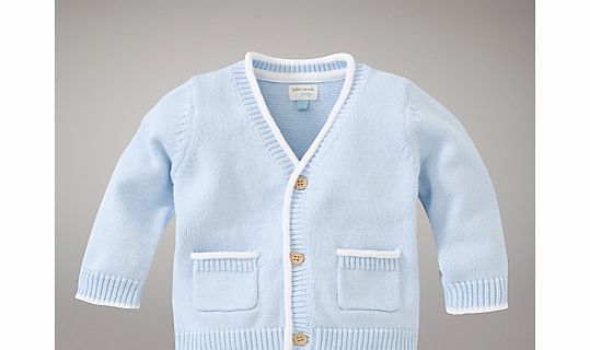 John Lewis Baby Layette V-Neck Cardigan, Blue