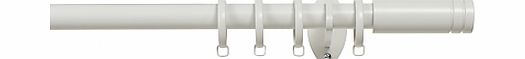 John Lewis Pole with Metal Barrel Finial, White,