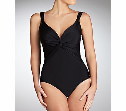 John Lewis Control Twist Front Swimsuit, Black