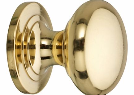 Cupboard Knob, Brass, Dia.25mm