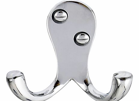 Double Robe Hook, Polished Chrome