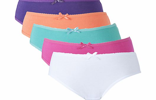 John Lewis Girl Bright Briefs, Pack of 5, Multi