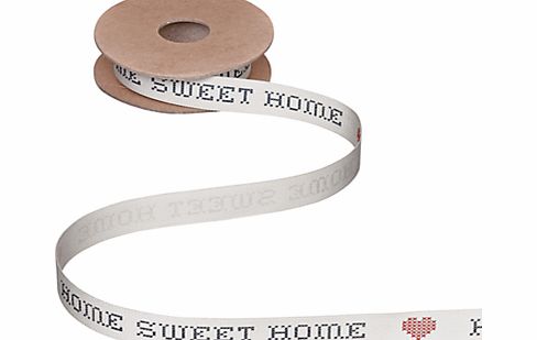 John Lewis Home Sweet Home Ribbon, 5m, Cream