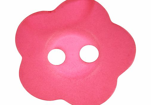 John Lewis Jelly Flower Button, 15mm, Magenta