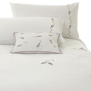 john lewis Lavender Duvet Cover- Kingsize- White