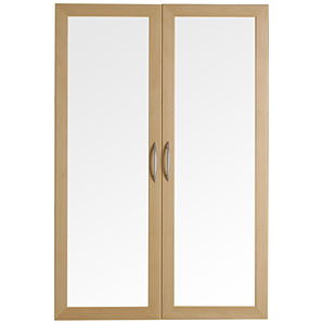 John Lewis Laya Bookcase 110cm Glazed Doors- Beech