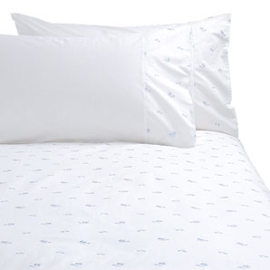 john lewis Little Flower Duvet Cover- White / Blue- Double